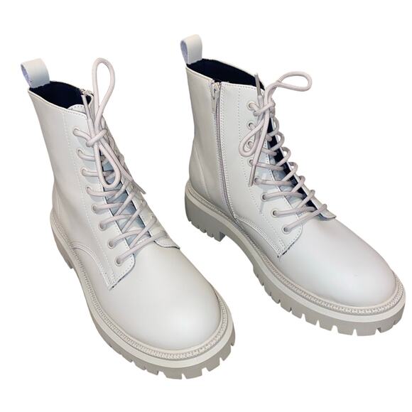 Womens Skechers Modern Rugged Combat Boots - Picture 2 of 10